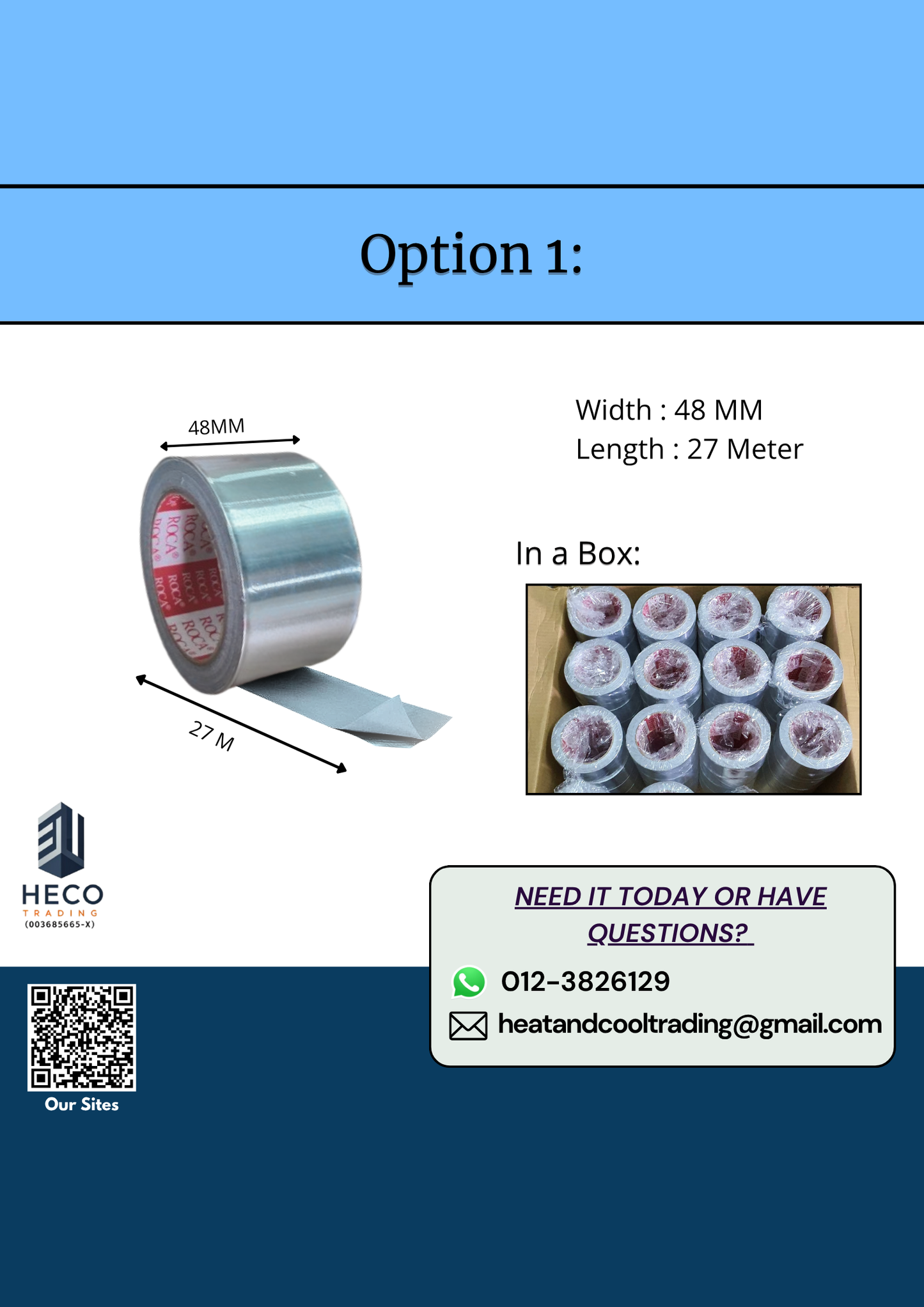 Aluminium Foil Tape High Quality 27m long 2"-3" wide for sealing of pipeline/pipe joint/board/panel/block