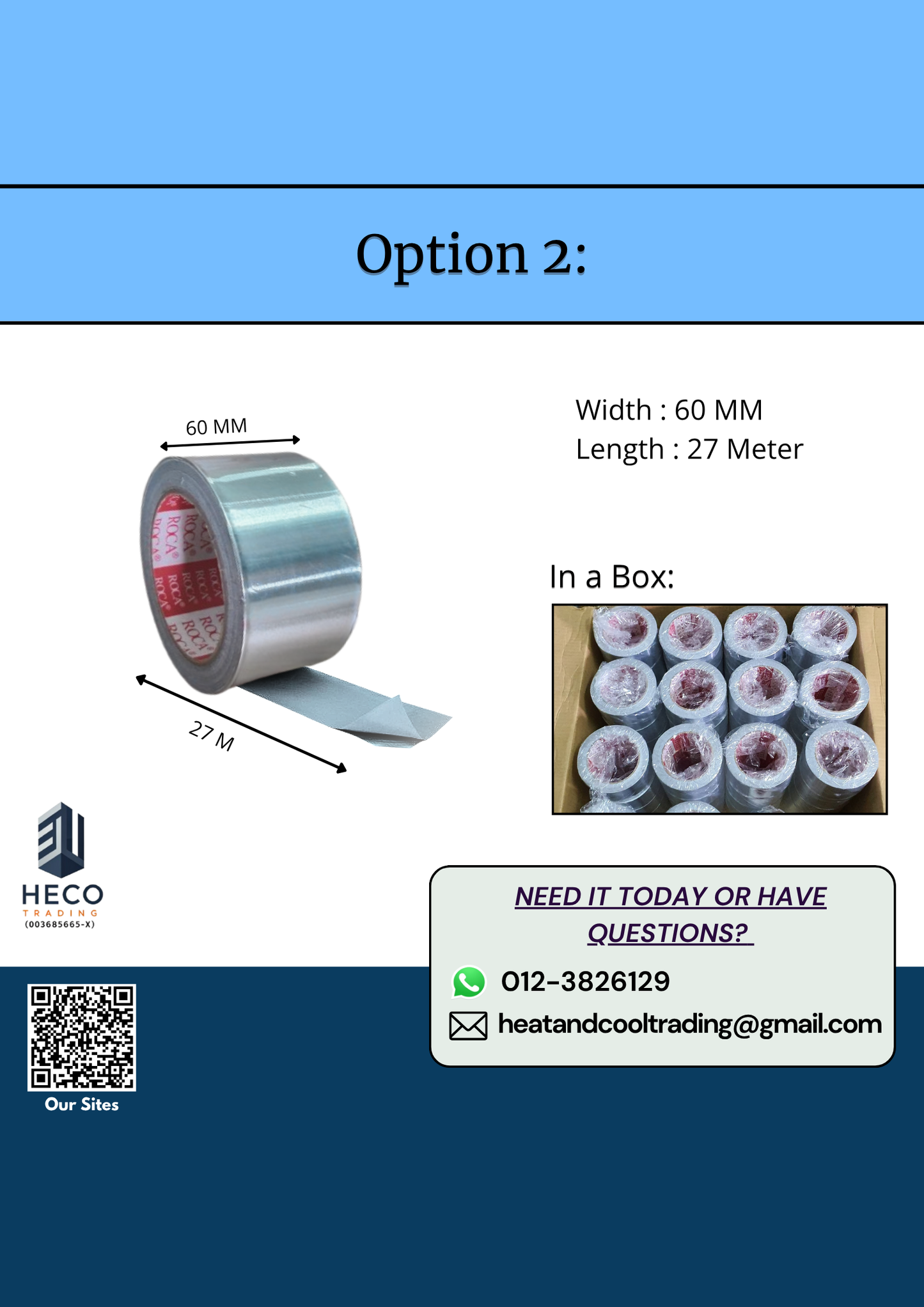 Aluminium Foil Tape High Quality 27m long 2"-3" wide for sealing of pipeline/pipe joint/board/panel/block