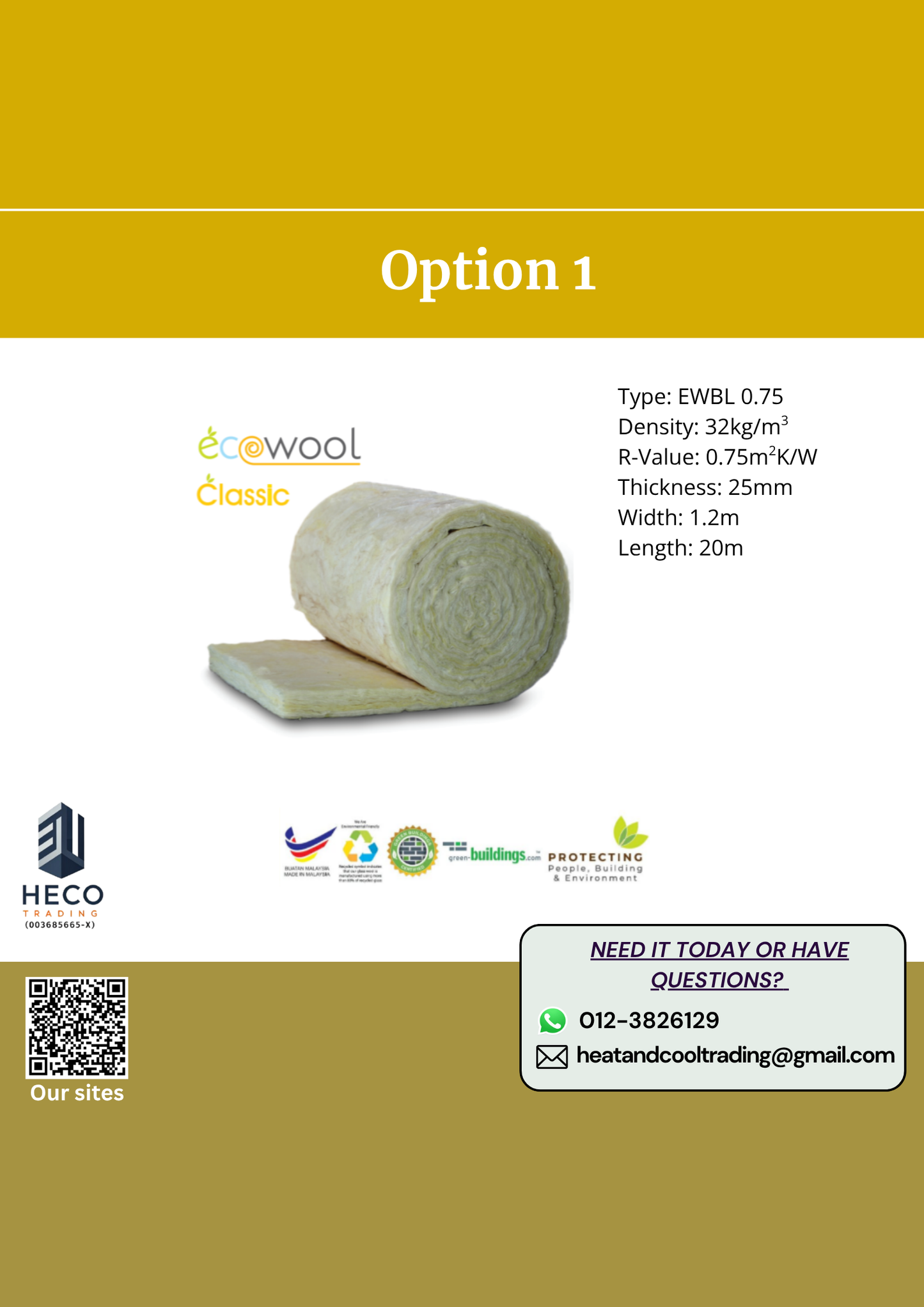 Ecowool Fibreglass Classic Blanket HVAC