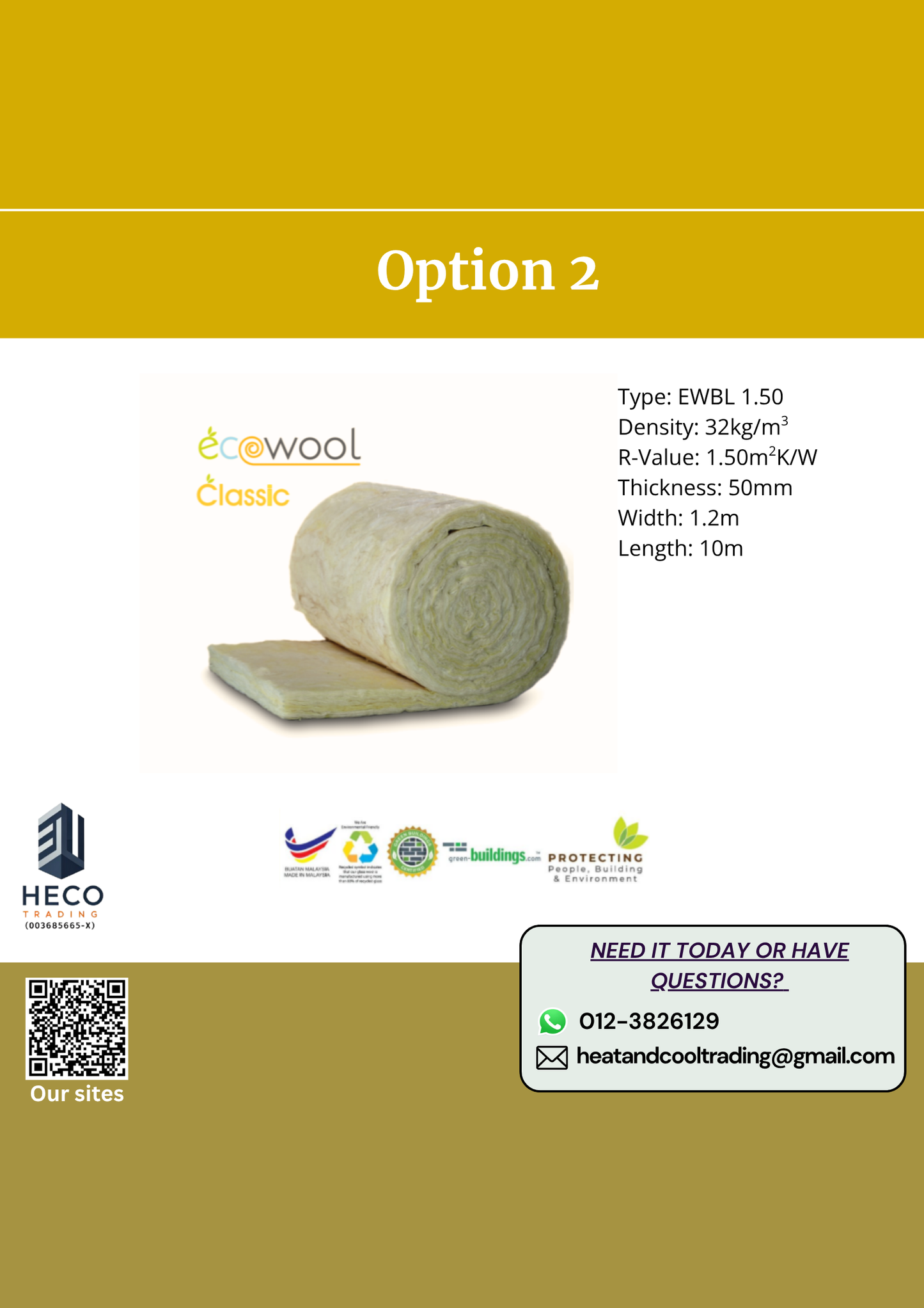 Ecowool Fibreglass Classic Blanket HVAC