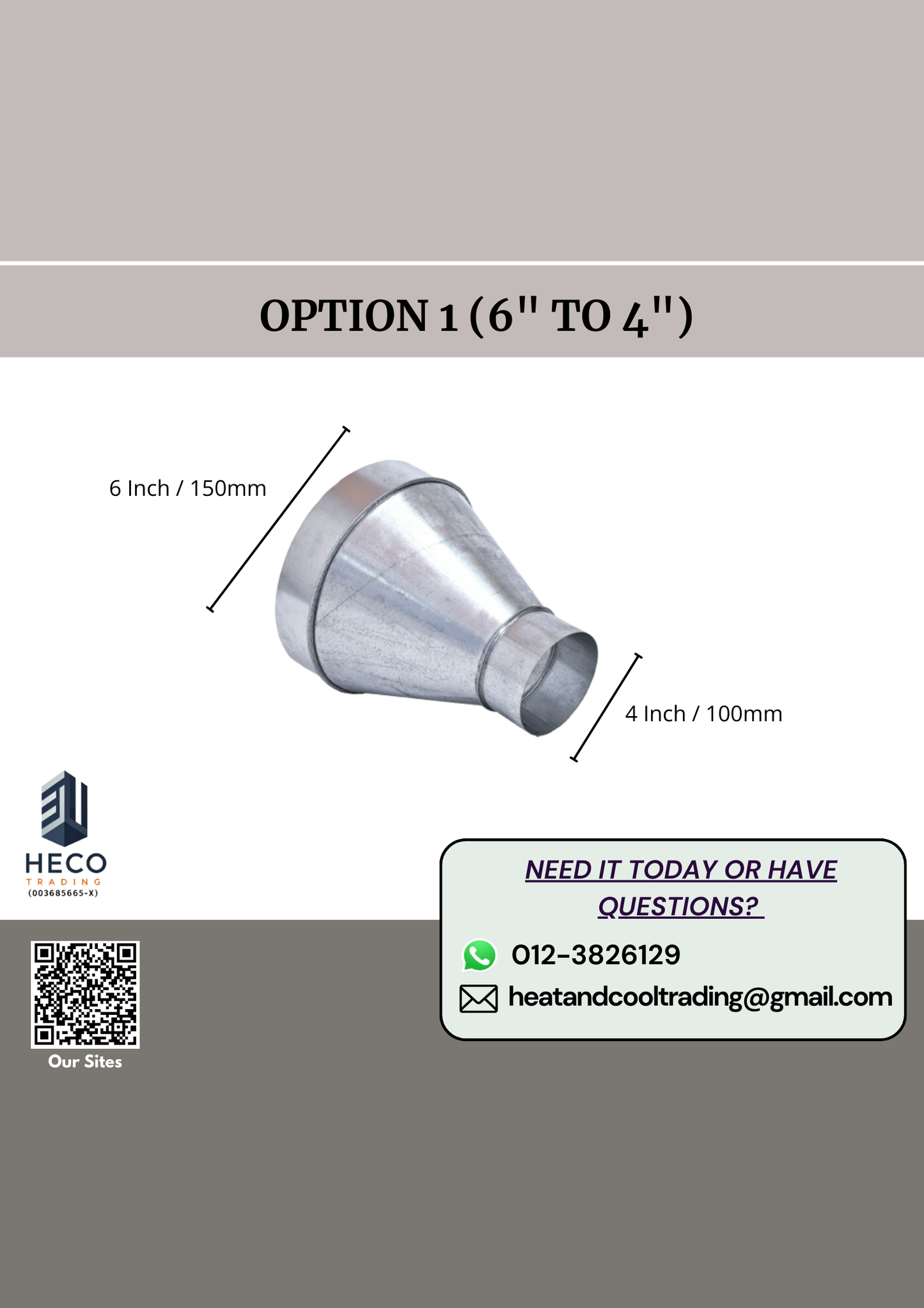 Galvanized Steel Duct Reducer