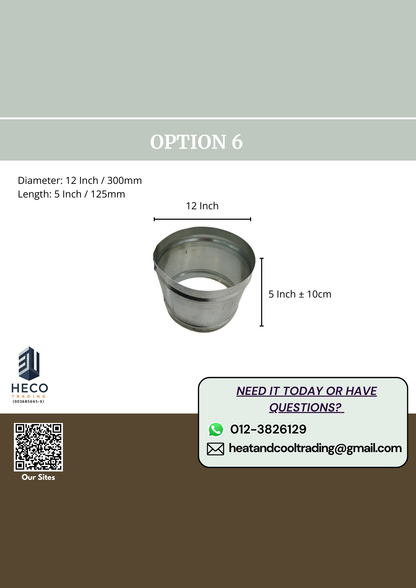 Galvanized Steel Duct Connector 4 inches to 14 inches