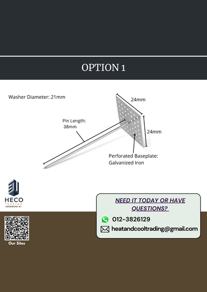 Aluminium Insulation Pins 1000 PCS W Washers for Fastening Insulation Materials 38mm/65mm Length