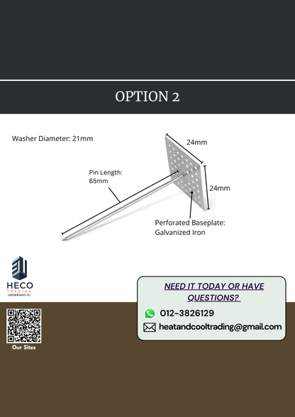 Aluminium Insulation Pins 1000 PCS W Washers for Fastening Insulation Materials 38mm/65mm Length