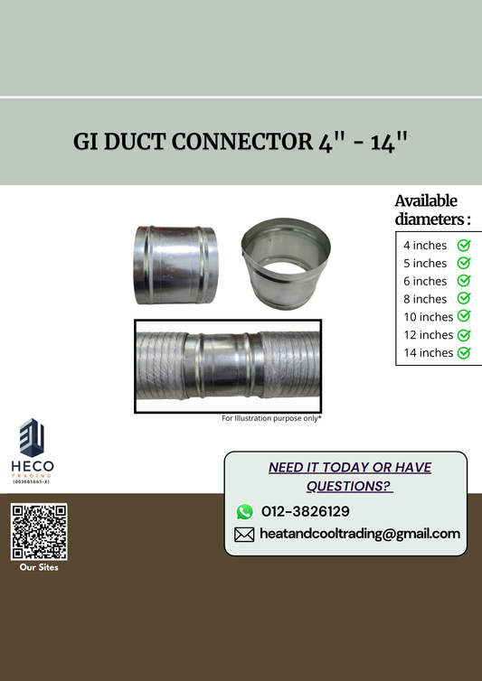 Galvanized Steel Duct Connector 4 inches to 14 inches