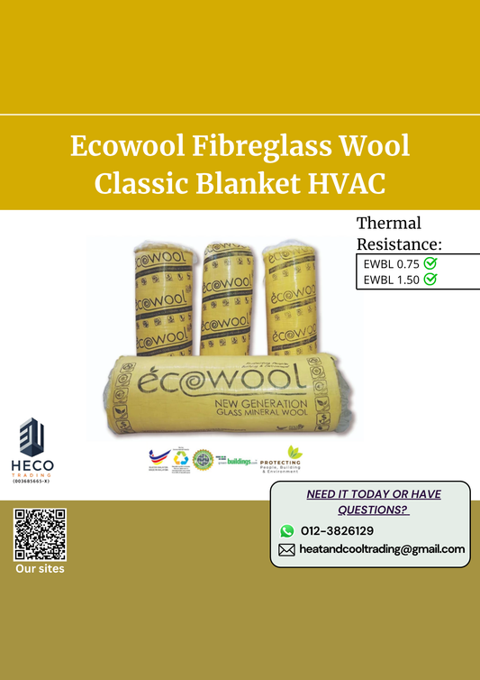 Ecowool Fibreglass Classic Blanket HVAC
