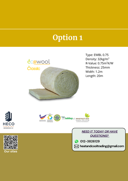 Ecowool Fibreglass Classic Blanket HVAC