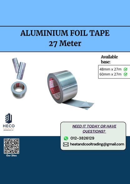 Aluminium Foil Tape High Quality 27m long 2"-3" wide for sealing of pipeline/pipe joint/board/panel/block